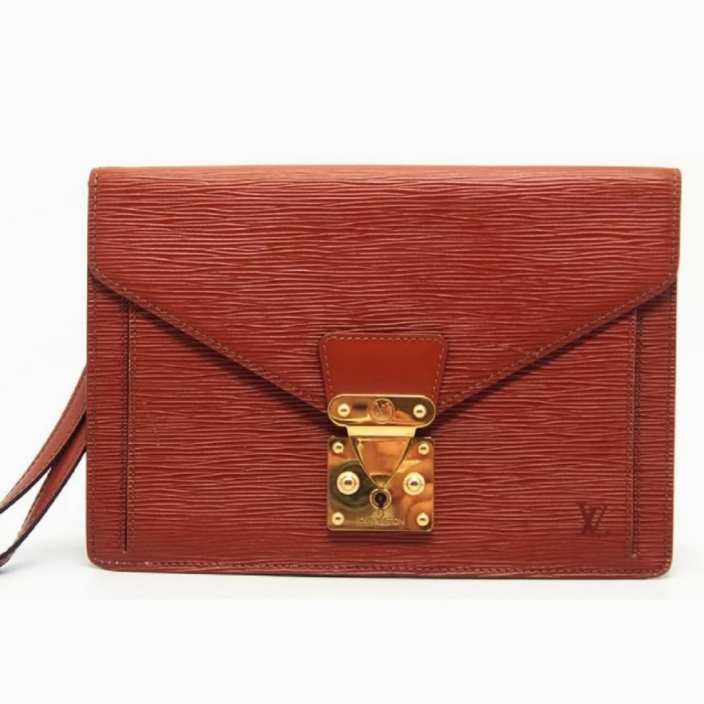 Louise Vuitton Dragonne Epi Leather Sellier Clutch